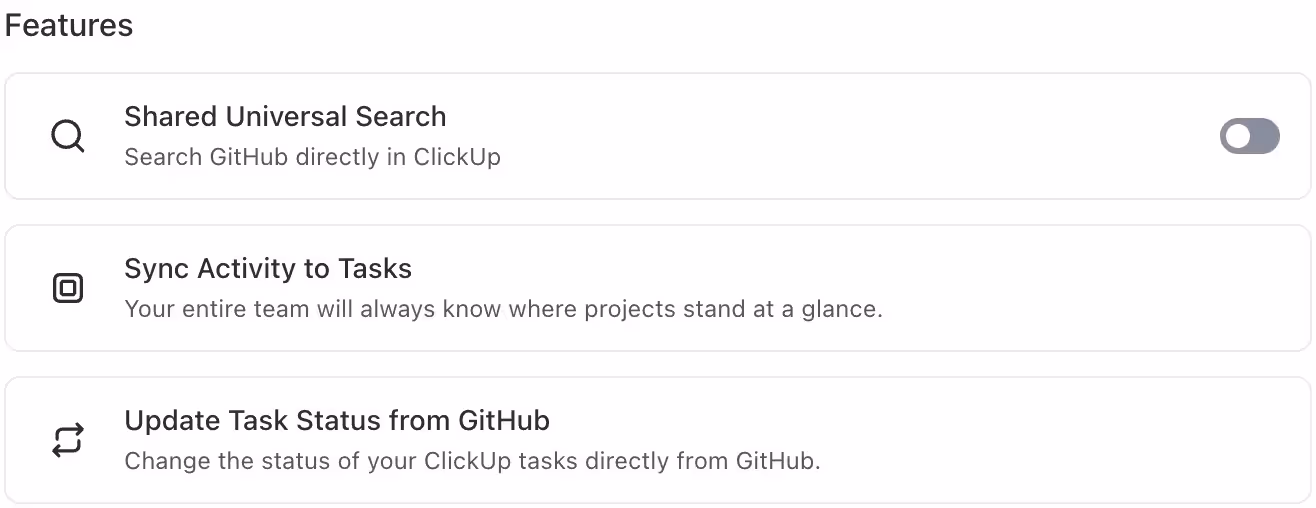 ClickUp GitHub Integration Features ClickUp GitHub Integration Features